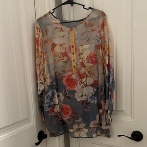 Soft Surroundings Multicolor Floral Blouse